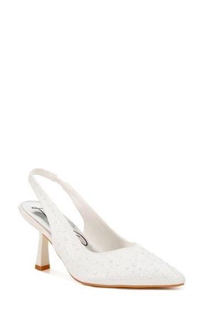 London Rag Ararki Crystal Slingback Pump in White at Nordstrom Rack, Size 6