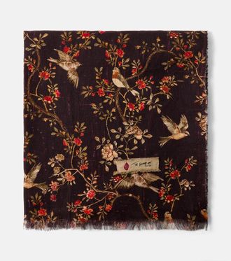 Lyria Firmament floral linen and cotton throw