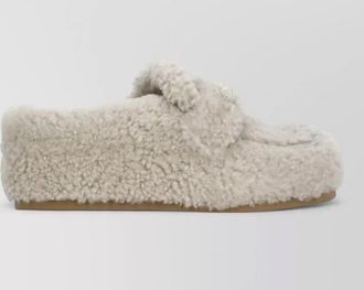 Fabiana Filippi shearling loafers metal detail round toe