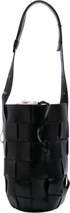 Bottega Veneta Pre-owned Woven Leather Bucket Bag - Dames - Vintage Tas - Zwart - ONE Size - Leer - Vintage