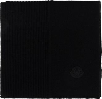 Moncler Wool Scarf - Heren - Wintersjaals - Zwart - ONE Size - Wol - Accessoires