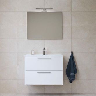 Vitra Mueble De Ba&ntilde;o Vitra Mia Set Blanco Brillante 79x61x39,5 Cm Con Espejo, Lavabo, Iluminaci&oacute;n Led + Armario(miaset80b)