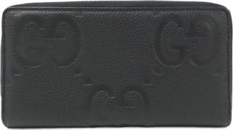 Gucci Black Gg Leather Long Wallet (Bi-Fold) (Pre-Owned)