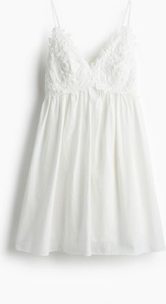 H&M Kleid mit Stickereien - White
