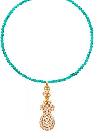 Liv Oliver 18K Turquoise Drop Necklace