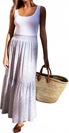 Emerson Fry Shirred Maxi Skirt In Solstice Indigo
