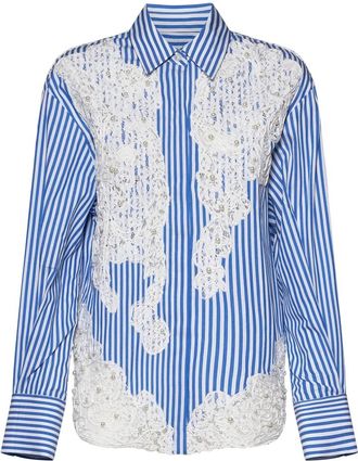 Silvian Heach Camicia con inserzioni decorative a contrasto - Dames - Overhemden - Blauw - XS - Overhemden