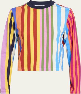 Libertine - Libertine Tangier Striped Long-Sleeve Crop T-Shirt
