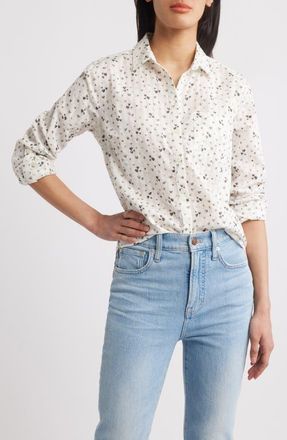 Beach Lunch Lounge Karolee Heart Print Cotton Button-Up Shirt in Jack Of Hearts at Nordstrom, Size X-Large