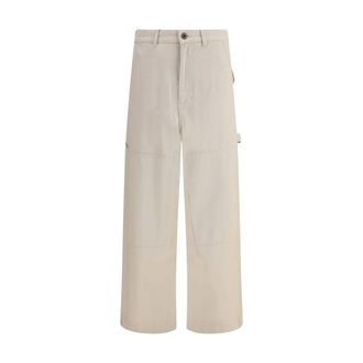 Max Mara Broeken, Dames, Beige, 3Xs, Katoen, Caronte Cargo Broek