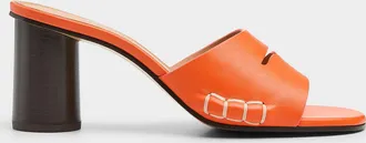 J.W.Anderson Womens Topstitched leather loafer sandals Women