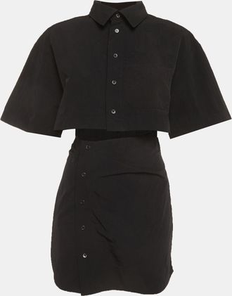 Jacquemus Black Crepe Twisted Shirt Dress
