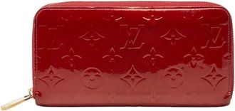 Louis Vuitton Pomme Damour Red Color Patent Leather Long Wallet (Bi-Fold) (Pre-Owned)