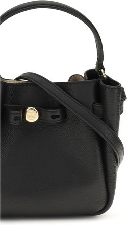 Tory Burch Womens Mini Bucket Bag Romy Black Calf Leather Shoulder