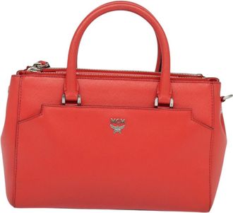 MCM Red Leather Handbag (Pre-Owned)