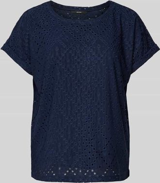 Vero Moda Relaxed Fit T-Shirt mit Lochspitze Modell TASSA in Marine, Gr&ouml;&szlig;e XS