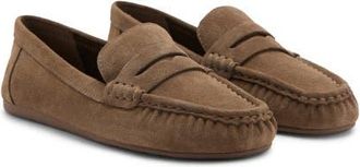 Mango Suede Penny Loafer in Medium Brown at Nordstrom, Size 7.5Us