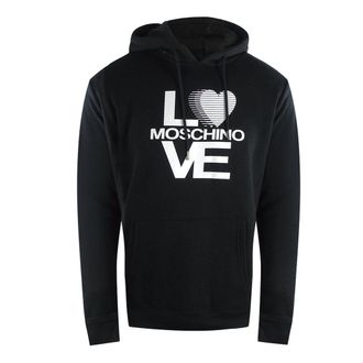 Moschino Mens Love Bold Logo Black Hoodie Cotton - Size X-Large