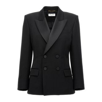 Saint Laurent Double-Breasted Tuxedo Jacket, Brand Size 38 (US Size 2)