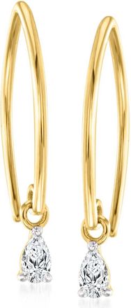 RS Pure by Ross-Simons Pear-Shaped Lab-Grown Diamond Drop Earrings in 14kt Yellow Gold
