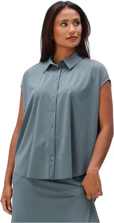 JapanTKY Tsuba Blouse - Dames - Blouses & Shirts - Blauw - Maat: M Katoen