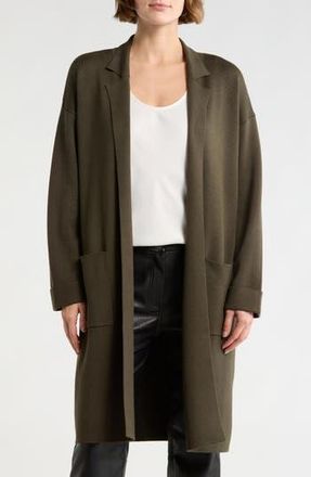 Max Studio Patch Pocket Long Cardigan in Loden at Nordstrom Rack, Size X-Small