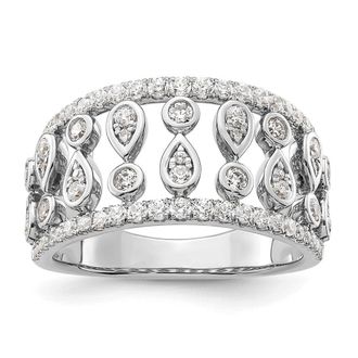 Diamond2Deal 14k White Gold Lab Grown Diamond Wedding Band Ring 3/4Ct Clarity- VS Color- G-H