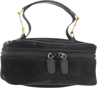 Gucci Pre-owned Mini Bags, female, Black, Size: ONE SIZE Pre-owned Suede Mini Bag