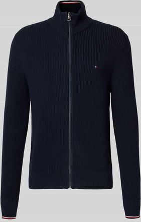 Tommy Hilfiger Regular Fit Strickjacke aus reiner Baumwolle in Marine, Größe XL