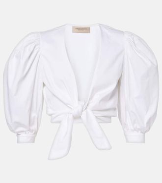 Adriana Degreas Cotton-blend crop top