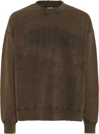 Dsquared2 Felpa con stampa logo - Marrone