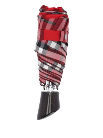 Burberry checked folding umbrella - Red