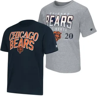 Starter Mens Starter Navy/Gray Chicago Bears Two-Pack Logo T-Shirt Set at Nordstrom, Size X-Large