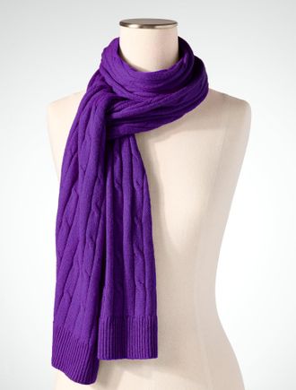 Talbots Soft Cable Knit Scarf - Violet Indigo - 001 Talbots