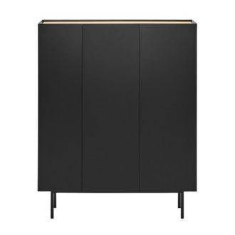 Teulat Aparador 3 puertas negro 95x120 cm