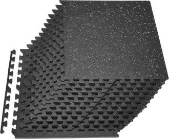 OEM Esterilla Puzzle 24 Piezas De 610 X 610 X 14 Mm, Suelo Gimnasio De Goma Eva Alta Densidad, Colchoneta De Ejercicios Con Puntos Grises Antiruido Antide