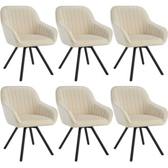 TecTake Armchair Snug Set Of 6 - Cream | Size: 6 Pack