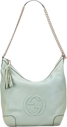 Gucci Pre-owned Leren Schoudertas - Dames - Vintage Schoudertas - Blauw - ONE Size - Leer - Vintage