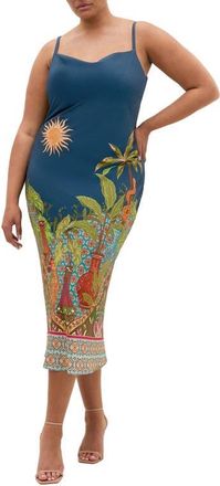 City Chic Sadie Maxi Dress in Fool Paradise Plc at Nordstrom, Size 12W