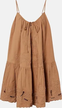 Juliet Dunn Embroidered cotton minidress