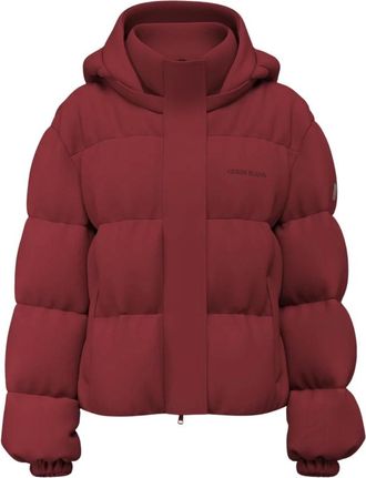 Guess Cropped Pufferjack - Dames - Winterjassen - Rood - L - Polyester - Jassen