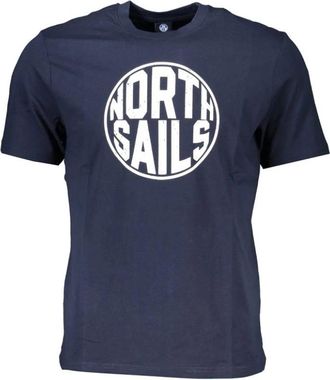 North Sails Blauw Katoen Print Logo T-Shirt - Heren - T-shirts - Blauw - 3XL - Katoen - Tops
