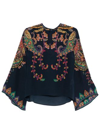 Etro Multicolor Paisley Round Neck Top