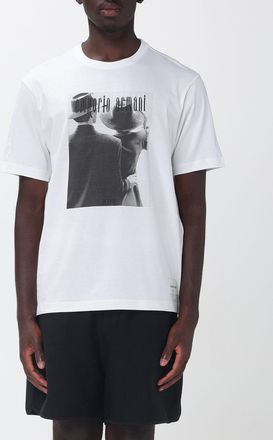 Emporio Armani T-shirt in cotone con stampa grafica e logo a contrasto