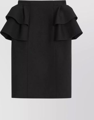 Valentino Garavani silk blend ruffled midi skirt