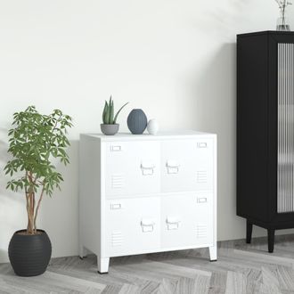 vidaXL Ba&uacute;l De Almacenaje Industrial Acero Blanco 75x40x80 Cm Vidaxl