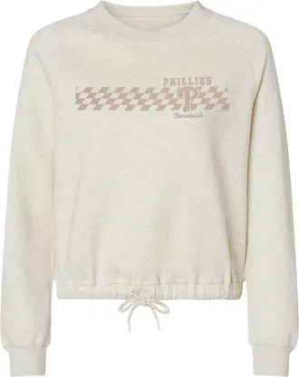 Soft As A Grape Womens Soft as a Grape Natural Philadelphia Phillies Tonal Checkered Sweatshirt at Nordstrom, Size X-Large