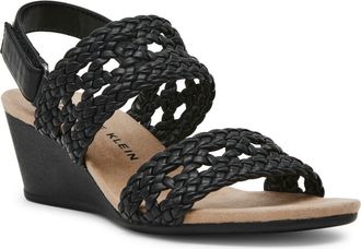 Anne Klein Baxxter Wedge Sandal in Black at Nordstrom Rack, Size 5.5