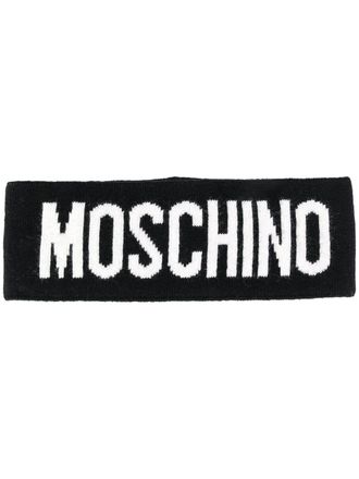Moschino logo wool scarf - women - Polyamide/Viscose/Cashmere/Wool - One Size - Black