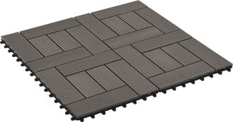 vidaXL Tile De Decking 22 Uds. Marr&oacute;n Oscuro 30 X 30 Cm Wpc Vidaxl